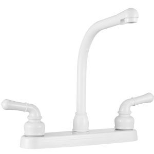 Dura Faucet Faucet, Classical Series, Used for Kitchen, Single Piece 8 Inch Deck Mount, 10 Inch Hi-Rise Classical Spout – DF-PK210C-WT