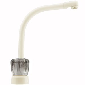 Dura Faucet Faucet, Used for Kitchen, Single Piece 8 Inch Deck Mount, 10 Inch Hi-Rise Spout, 2 Smoked Acrylic Knob Handle – DF-PK210S-BQ