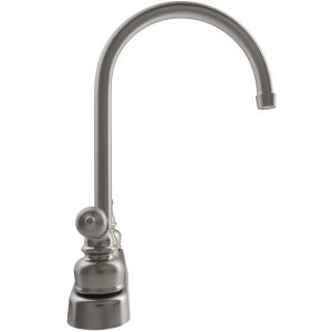 Dura Faucet Faucet, Used for Kitchen, Single Piece 8 Inch Deck Mount, 12 Inch J-Spout, 2 Teapot Classical Handle – DF-PK330HC-SN