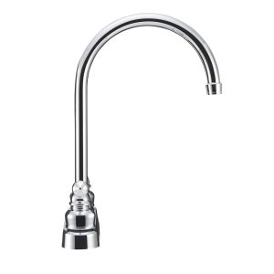 Dura Faucet Faucet, Used for Kitchen, Single Piece 8 Inch Deck Mount, 12 Inch J-Spout, 2 Teapot Classical Handle – DF-PK330HC-CP
