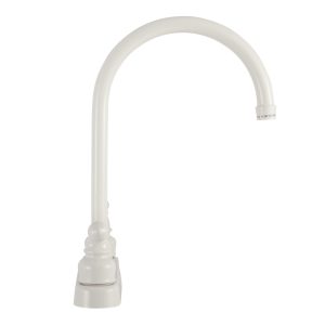 Dura Faucet Faucet, Used for Kitchen, Single Piece 8 Inch Deck Mount, 12 Inch J-Spout, 2 Teapot Classical Handle – DF-PK330HC-WT