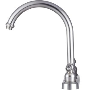 Dura Faucet Faucet, Used for Kitchen, Single Piece 8 Inch Deck Mount, 11-1/2 Inch Hi-Rise Spout, 2 Teapot Designer Handle – DF-PK340L-SN