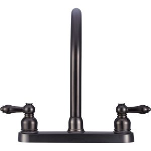Dura Faucet Faucet, Used for Kitchen, Single Piece 8 Inch Deck Mount, 11-1/2 Inch Hi-Rise Spout, 2 Teapot Designer Handle – DF-PK340L-VB