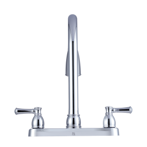Dura Faucet Faucet, Used for Kitchen, Single Piece 8 Inch Deck Mount, 15 Inch Pull Down Spout, 2 Teapot Designer Handle – DF-PK350L-CP