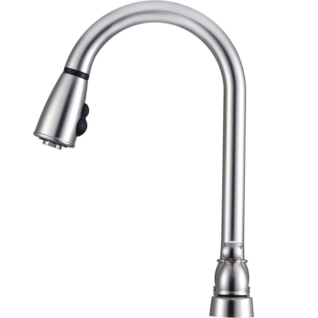 Dura Faucet Faucet, Used for Kitchen, Single Piece 8 Inch Deck Mount, 15 Inch Pull Down Spout, 2 Teapot Designer Handle – DF-PK350L-SN