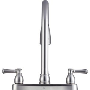 Dura Faucet Faucet, Used for Kitchen, Single Piece 8 Inch Deck Mount, 15 Inch Pull Down Spout, 2 Teapot Designer Handle – DF-PK350L-SN