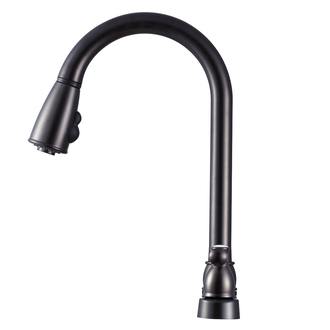 Dura Faucet Faucet, Used for Kitchen, Single Piece 8 Inch Deck Mount, 15 Inch Pull Down Spout, 2 Teapot Designer Handle – DF-PK350L-VB