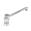 Dura Faucet Faucet, Used for Kitchen, Single Piece 8 Inch Deck Mount, 2 Clear Crystal Acrylic Knob Handle, Chrome Plated/ Plastic – DF-PK600A-CP