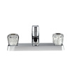 Dura Faucet Faucet, Used for Kitchen, Single Piece 8 Inch Deck Mount, 2 Clear Crystal Acrylic Knob Handle, Chrome Plated/ Plastic – DF-PK600A-CP