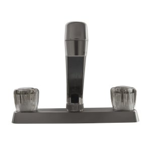 Dura Faucet Faucet, Used for Kitchen, Single Piece 8 Inch Deck Mount, 2 Smoked Acrylic Knob Handle – DF-PK600S-SN