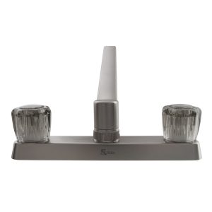 Dura Faucet Faucet, Used for Kitchen, Single Piece 8 Inch Deck Mount, 2 Smoked Acrylic Knob Handle – DF-PK600S-SN