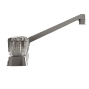 Dura Faucet Faucet, Used for Kitchen, Single Piece 8 Inch Deck Mount, 2 Smoked Acrylic Knob Handle – DF-PK600S-SN
