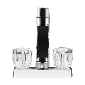 Dura Faucet Faucet, Used for Kitchen/ Bar, 4 Inch, 8 Inch Spout, 2 Clear Acrylic Knob Handle, Chrome Plated, 1-5/8 Inch Mounting Hole – DF-PK640A-CP