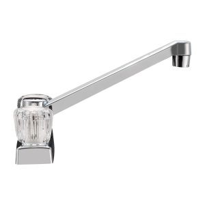 Dura Faucet Faucet, Used for Kitchen/ Bar, 4 Inch, 8 Inch Spout, 2 Clear Acrylic Knob Handle, Chrome Plated, 1-5/8 Inch Mounting Hole – DF-PK640A-CP