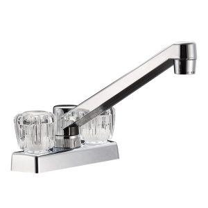 Dura Faucet Faucet, Used for Kitchen/ Bar, 4 Inch, 8 Inch Spout, 2 Clear Acrylic Knob Handle, Chrome Plated, 1-5/8 Inch Mounting Hole – DF-PK640A-CP