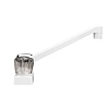 Dura Faucet Faucet, Used for Kitchen/ Bar, 4 Inch, 8 Inch Spout, 2 Smoked Acrylic Knob Handle, White, 1-5/8 Inch Mounting Hole – DF-PK640S-WT