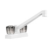 Dura Faucet Faucet, Used for Kitchen/ Bar, 4 Inch, 8 Inch Spout, 2 Smoked Acrylic Knob Handle, White, 1-5/8 Inch Mounting Hole – DF-PK640S-WT