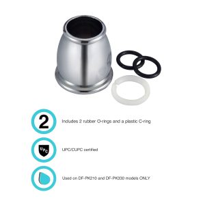 Dura Faucet Faucet Spout Nut, Replacement for Dura Faucet Part Number DF-PK210 Hi-Rise/ DF-PK330 J-Spout Faucets, Bell Style – DF-RK500-CP