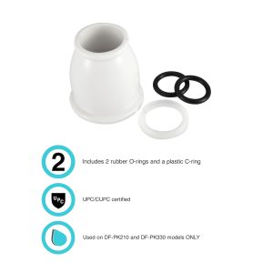 Dura Faucet Faucet Spout Nut, Replacement for Dura Faucet Part Number DF-PK210 Hi-Rise/ DF-PK330 J-Spout Faucets, Bell Style, White – DF-RK500-WT