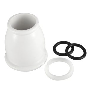 Dura Faucet Faucet Spout Nut, Replacement for Dura Faucet Part Number DF-PK210 Hi-Rise/ DF-PK330 J-Spout Faucets, Bell Style, White – DF-RK500-WT