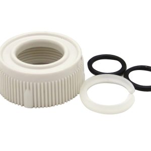 Dura Faucet Faucet Spout Nut, Replacement for Dura Faucet Part Number DF-PK210 Hi-Rise Faucets, Tubular Style, White – DF-RK510-WT