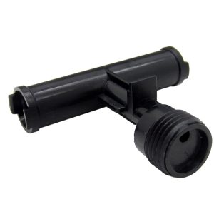 Dura Faucet Shower Head Diverter, Replacement Diverter Valve, Straight Tee, Black, With Vacuum Breaker Head – DF-RK900-BK