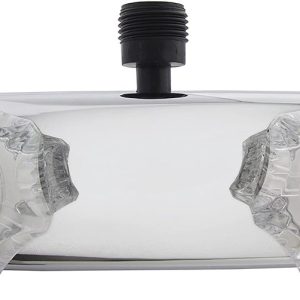 Dura Faucet Shower Control Valve, 2 Valve, Single Piece Wall Mount, 1/4 Turn Washerless Cartridge Valve, 4 Inch Center Distance – DF-SA100A-CP