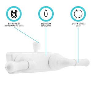 Dura Faucet Shower Control Valve, Classical Series, 2 Valve, Single Piece Wall Mount, Washerless Cartridge Valve – DF-SA100C-WT