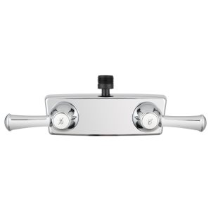 Dura Faucet Shower Control Valve, 2 Valve, Single Piece Wall Mount, Washerless Cartridge Valve, 4 Inch Center Distance – DF-SA100L-CP