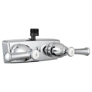 Dura Faucet Shower Control Valve, 2 Valve, Single Piece Wall Mount, Washerless Cartridge Valve, 4 Inch Center Distance – DF-SA100L-CP
