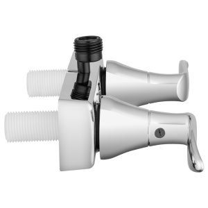 Dura Faucet Faucet, Used for Shower, 2 Valve, Single Piece Wall Mount, Washerless Cartridge Valve, 4 Inch Center Distance – DF-SA100LH-CP