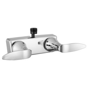 Dura Faucet Faucet, Used for Shower, 2 Valve, Single Piece Wall Mount, Washerless Cartridge Valve, 4 Inch Center Distance – DF-SA100LH-CP