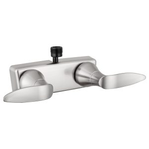 Dura Faucet Faucet, Used for Shower, 2 Valve, Single Piece Wall Mount, Washerless Cartridge Valve, 4 Inch Center Distance – DF-SA100LH-SN