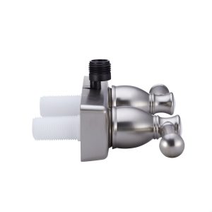 Dura Faucet Shower Control Valve, Designer Series, 2 Valve, Single Piece Wall Mount, Washerless Cartridge Valve, 4 Inch Center Distance – DF-SA100L-SN