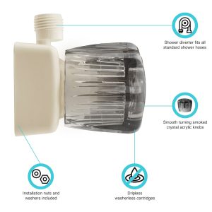 Dura Faucet Shower Control Valve, 2 Valve, Single Piece Wall Mount, 1/4 Turn Washerless Valve, 4 Inch Center Distance – DF-SA100S-BQ