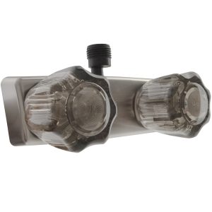 Dura Faucet Shower Control Valve, 2 Valve, Single Piece Wall Mount, 1/4 Turn Washerless Valve, 4 Inch Center Distance – DF-SA100S-SN
