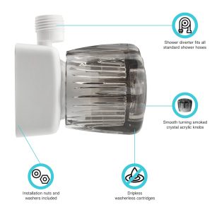 Dura Faucet Shower Control Valve, 2 Valve, Single Piece Wall Mount, 1/4 Turn Washerless Valve, 4 Inch Center Distance – DF-SA100S-WT