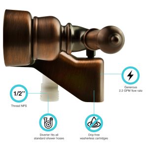Dura Faucet Faucet, Classical Series, Used for Bathtub, Single Piece 4 Inch Wall Mount with Pull-Up Tub/ Shower Diverter – DF-SA110C-ORB