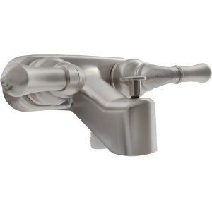 Dura Faucet Faucet, Classical Series, Used for Bathtub, Single Piece 4 Inch Wall Mount with Pull-Up Tub/ Shower Diverter – DF-SA110C-SN