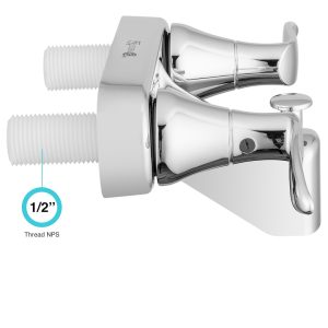 Dura Faucet Faucet, Used for Bathtub, Single Piece 4 Inch Wall Mount with Pull-Up Tub/ Shower Diverter, Chrome Polished/ Plastic – DF-SA110LH-CP