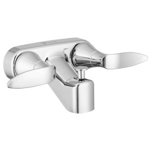 Dura Faucet Faucet, Used for Bathtub, Single Piece 4 Inch Wall Mount with Pull-Up Tub/ Shower Diverter, Chrome Polished/ Plastic – DF-SA110LH-CP