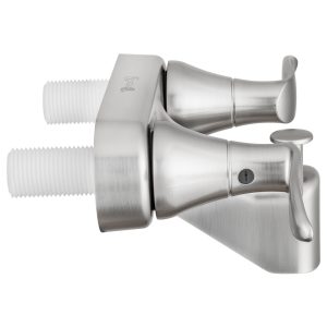 Dura Faucet Faucet, Used for Bathtub, Single Piece 4 Inch Wall Mount with Pull-Up Tub/ Shower Diverter, 2 Lever Designer Handle – DF-SA110LH-SN