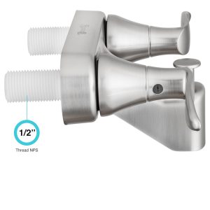 Dura Faucet Faucet, Used for Bathtub, Single Piece 4 Inch Wall Mount with Pull-Up Tub/ Shower Diverter, 2 Lever Designer Handle – DF-SA110LH-SN
