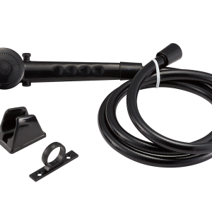 Dura Faucet Shower Head, Hand-Held with 60 Inch Reinforced Vinyl Hose, Black, Plastic – DF-SA130-BK