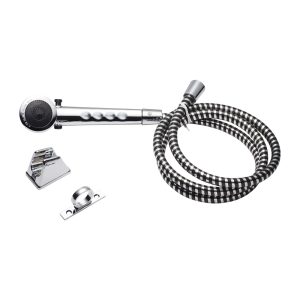 Dura Faucet Shower Head, Hand-Held with 60 Inch Reinforced Vinyl Hose, Chrome Plated, Plastic Resin – DF-SA130-CP