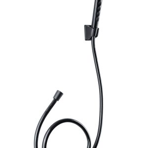 Dura Faucet Shower Head, Hand-Held with 60 Inch Reinforced Vinyl Hose, Matte Black, Plastic – DF-SA130-MB