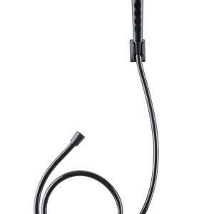 Dura Faucet Shower Head, Hand-Held with 60 Inch Reinforced Vinyl Hose, Matte Black, Plastic – DF-SA130-MB