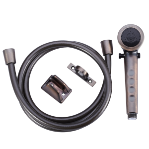 Dura Faucet Shower Head, Hand-Held with 60 Inch Reinforced Vinyl Hose, Oil Rubbed Bronze Coated, Plastic – DF-SA130-ORB