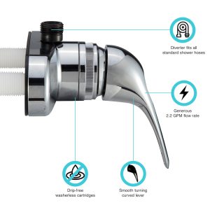 Dura Faucet Shower Control Valve, 1 Valve, Single Piece Wall Mount, Ball Valve, 4 Inch Center Distance, 2 Hole Application – DF-SA150-CP