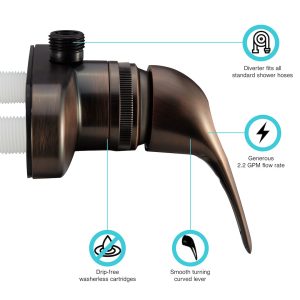 Dura Faucet Shower Control Valve, 1 Valve, Single Piece Wall Mount, Ball Valve, 4 Inch Center Distance, 2 Hole Application – DF-SA150-ORB